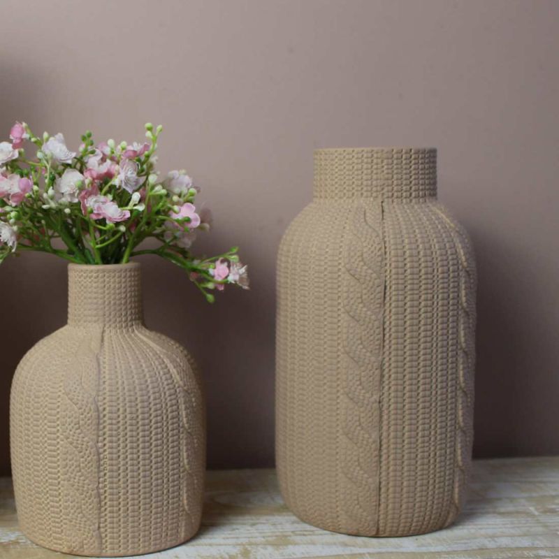 Vase cylindre aspect tricot - Maillage