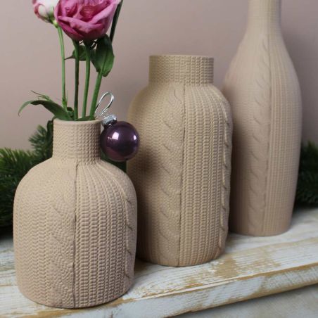 Vase bombé aspect tricot - Maillage
