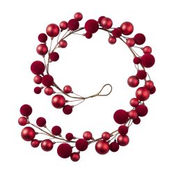 Guirlande de boules rouge/bordeaux