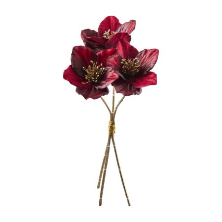 Hellebore artificielle 28cm 2 couleurs