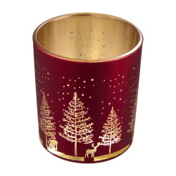 Paquet de 3 photophores en verre D.8cm - Grossiste déco de Noël