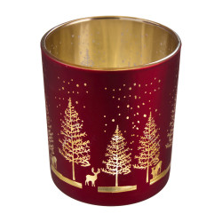 Paquet de 2 photophores en verre D.10cm - Grossiste déco de Noël