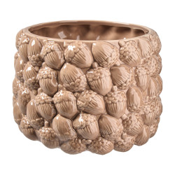Cache-pot gland brun 3 tailles - Roselin - Grossiste déco de Noël