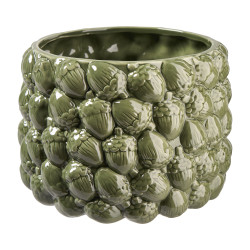 Cache-pot gland vert 3 tailles - Roselin - Grossiste déco de Noël