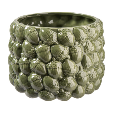 Cache-pot gland vert 3 tailles - Roselin - Grossiste déco de Noël