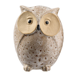 Hibou en céramique blanc - Veillé - Grossiste déco de Noël