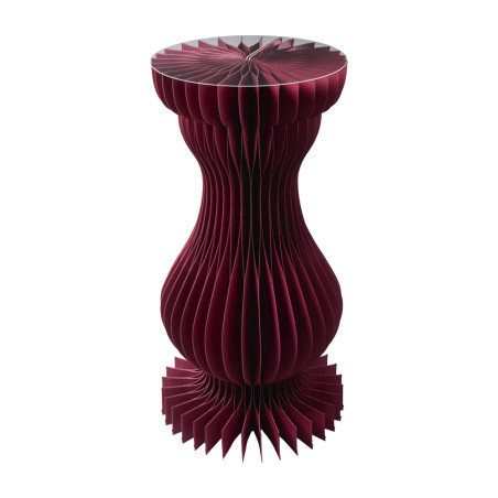Colonne en papier bordeaux 2 tailles - Merry - Grossiste déco de Noë