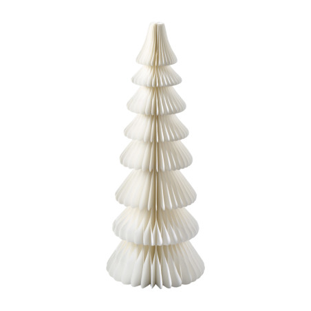 Sapin en papier crème 3 tailles - Merry - Grossiste déco de Noël