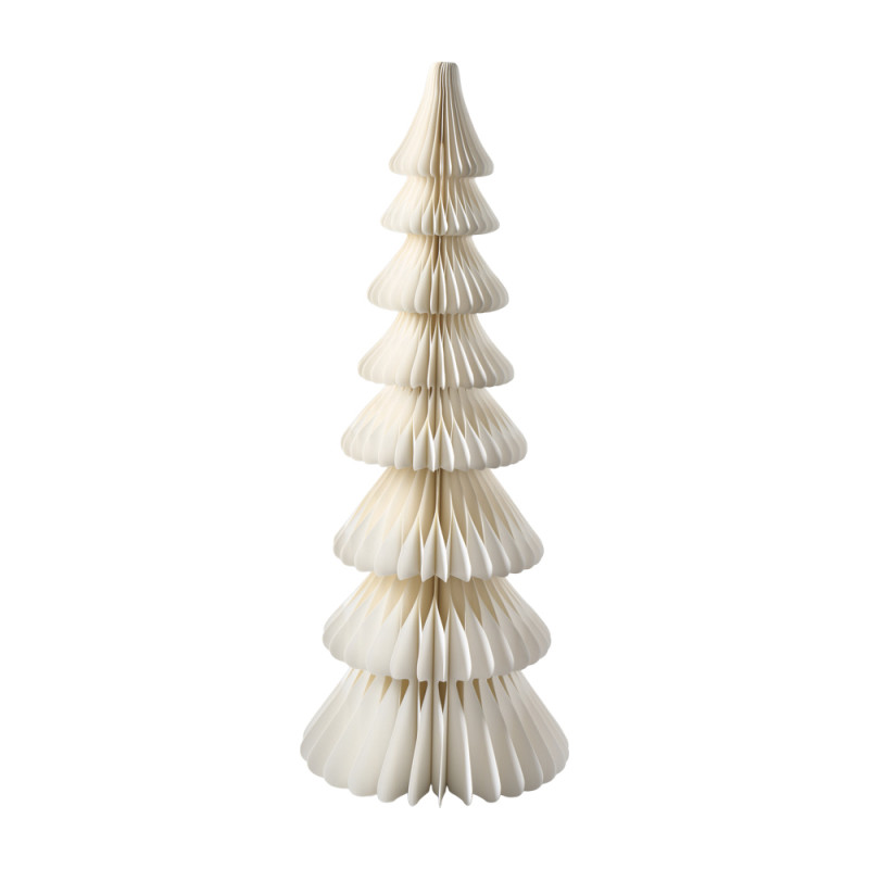 Sapin en papier crème 3 tailles - Merry - Grossiste déco de Noël