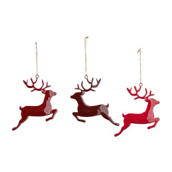 Sachet de 3 rennes en métal - Aurora - Grossiste déco de Noël