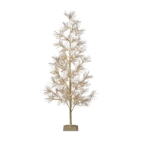 Sapin en métal champagne avec led 2 tailles - Aube - Grossiste déco