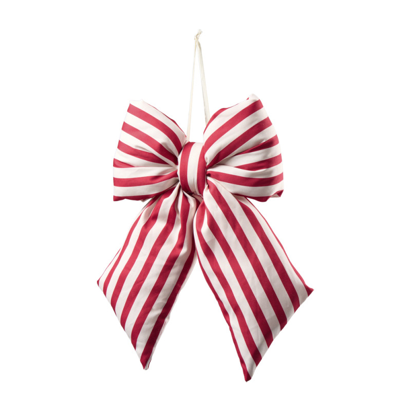 Sachet de 2 nœuds rayés 2 couleurs - Rubarbe - Grossiste déco de Noë