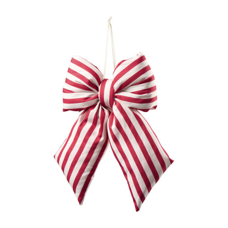 Sachet de 2 nœuds rayés 2 couleurs - Rubarbe - Grossiste déco de Noë