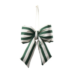 Sachet de 4 nœuds rayés 2 couleurs - Rubarbe - Grossiste déco de Noë