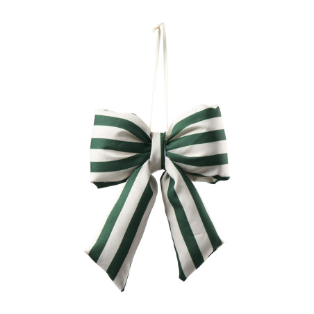 Sachet de 4 nœuds rayés 2 couleurs - Rubarbe - Grossiste déco de Noë