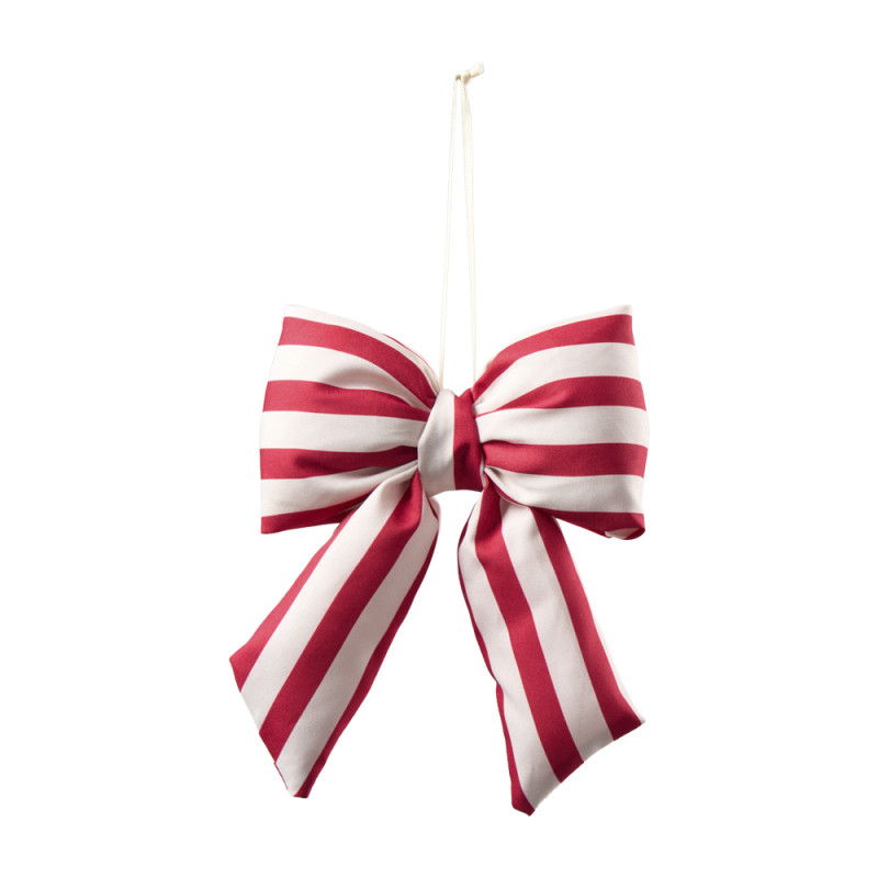 Sachet de 4 nœuds rayés 2 couleurs - Rubarbe - Grossiste déco de Noë