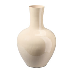 Vase en métal col etroit crème - Luna - Grossiste déco de Noël