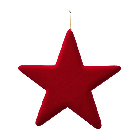 Etoile floquée 40cm 2 couleurs - Elypse - Grossiste déco de Noël