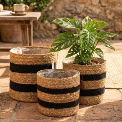 Ensemble de 3 paniers bandes noires - Tales