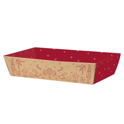 Barquette en kraft rouge - Casse Noisette - Grossiste pour les pros