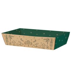 Barquette en kraft vert 2 tailles - Casse Noisette