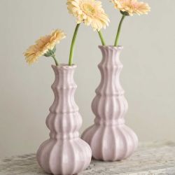 Vase soliflor rose pâle 2 tailles - Delphi