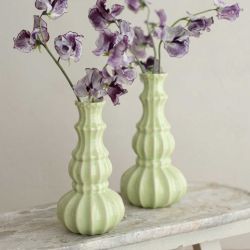 Vase soliflor vert doux 2 tailles - Delphi