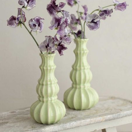 Vase soliflor vert doux 2 tailles - Delphi