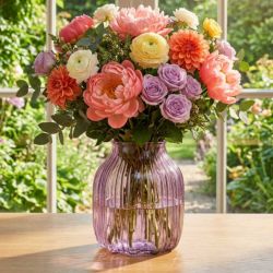 Vase en verre D. 14cm x H. 16cm 2 couleurs - Suko