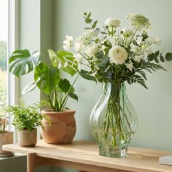 Vase en verre vert menthe - Shelby