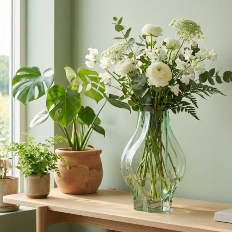 Vase en verre vert menthe - Shelby