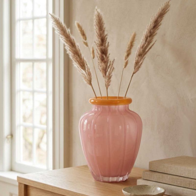Vase Rose Orange en verre - Ribella
