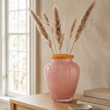 Vase Rose Orange en verre - Ribella