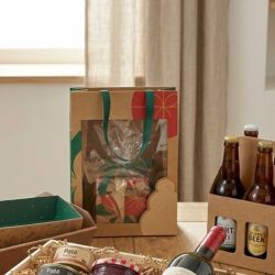 Sac en kraft à fenetre 3 tailles - Noël nature