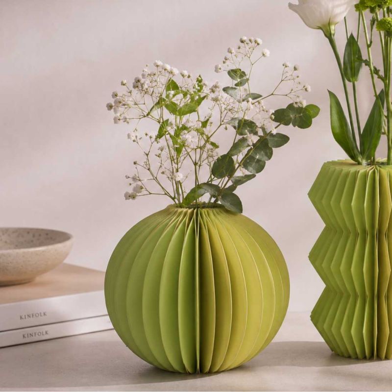 Vase rond en papier avec tube central - Folding