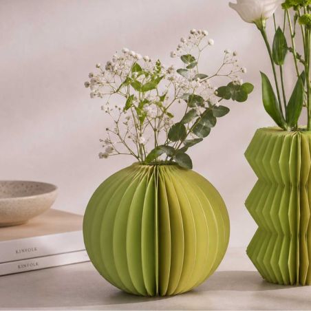 Vase rond en papier avec tube central - Folding
