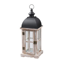Lanterne en bois blanchi 2 tailles - Jubilé - Grossiste déco de Noël