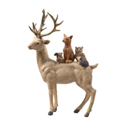 Cerf avec animaux sur son dos - Boréalis - Grossiste déco de Noël
