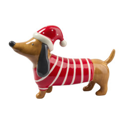 Teckel déco en céramique - Lutécia - Grossiste déco de Noël