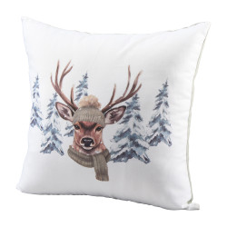 Coussin déco cerf - Lutine - Grossiste déco de Noël