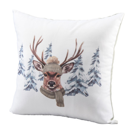 Coussin déco cerf - Lutine - Grossiste déco de Noël