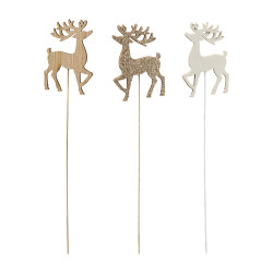 Sachet de 24 pics cerf - Minuit - Grossiste déco de Noël