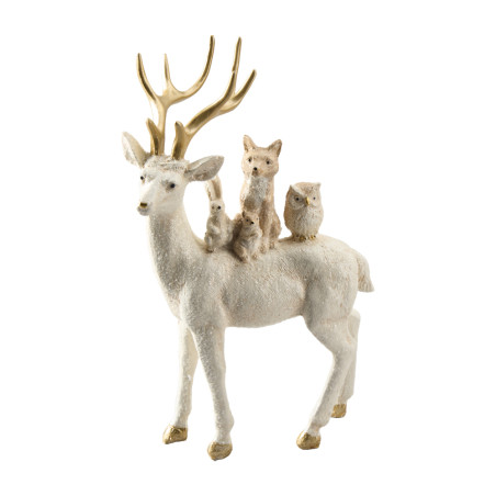 Cerf debout avec animaux - Nova - Grossiste déco de Noël