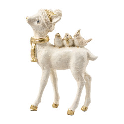 Bambi debout avec oiseaux - Onyx - Grossiste déco de Noël