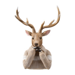 Buste de cerf en résine - Quartz - Grossiste déco de Noël
