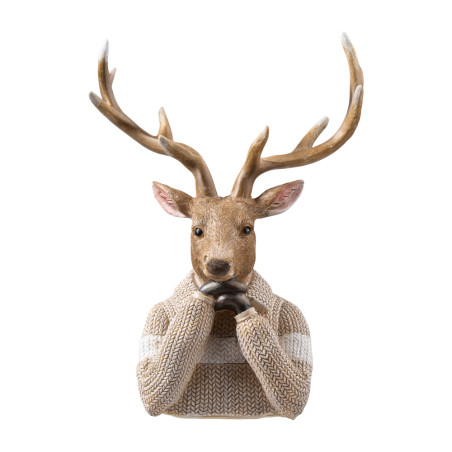 Buste de cerf en résine - Quartz - Grossiste déco de Noël