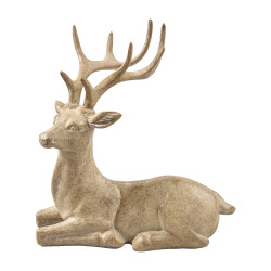 Renne couché en résine - Joyau - Grossiste déco de Noël