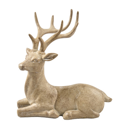 Renne couché en résine - Joyau - Grossiste déco de Noël