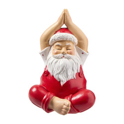 Pere noël assis rouge et blanc - Yoga - Grossiste déco de Noël