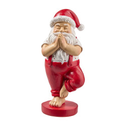 Pere noël debout rouge et blanc - Yoga - Grossiste déco de Noël